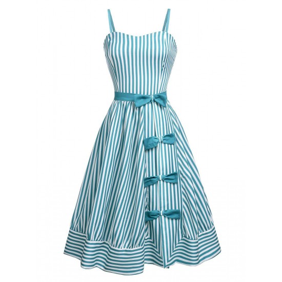 Turquoise  Stripes Romper & Skirt