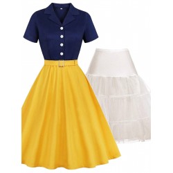 2PCS Snow White  Dress & White Petticoat