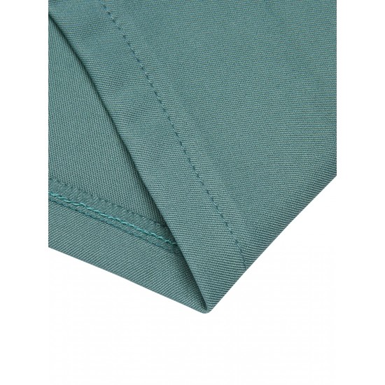 Mint Green  Solid Pleating Decorative Pocket Shorts