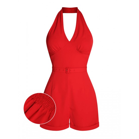 Red  Pin-Up Girls Romper & Skirt