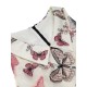 Black & White  Lapel Floral Butterfly Jumpsuit