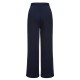 Pre-Sale Dark Blue  Solid Button Straight Pants