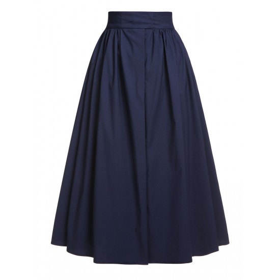 Dark Blue Gray  Solid Umbrella Skirt