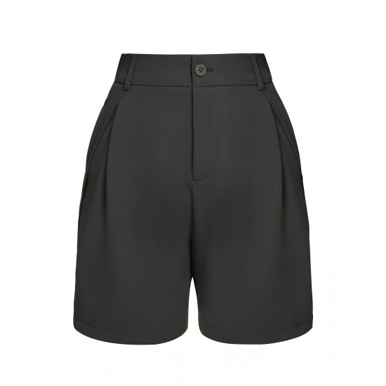 Dark Gray  Solid Vintage Shorts