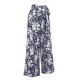 Navy Blue  Floral Wide-Leg Pants