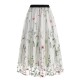  Floral Embroidered Mesh Skirt