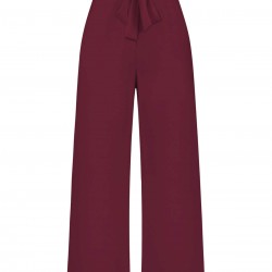  Solid Hight Waist Wideleg Pants