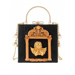 Black  Angel Pearl Chain Ladies Square Bags