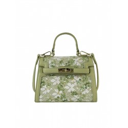 Floral Mesh Embroidered Stitching Shoulder Handbag