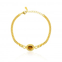 Gold Gemstone&Diamond Alloy Bracelet