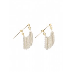 White Gold Chain Drop Earrings