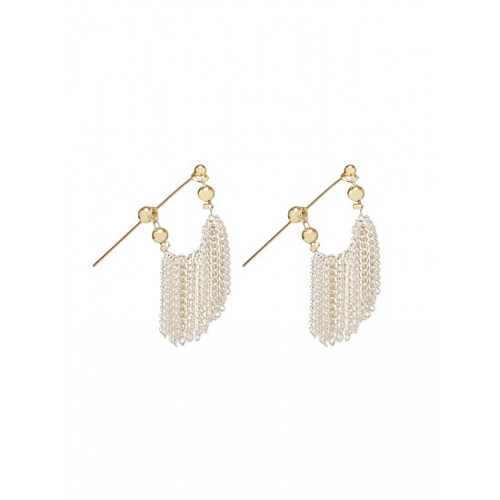 White Gold Chain Drop Earrings