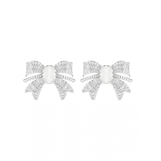  Bowknot Rehinestone Stud Earrings