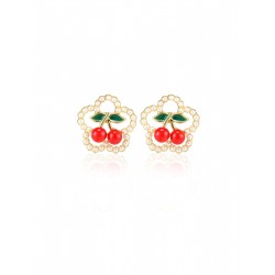 Cherry Pearl Stud Earrings