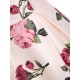 Pink  Rose Floral Swing Dress