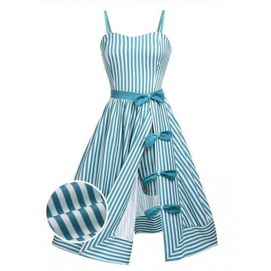 Turquoise  Stripes Romper & Skirt