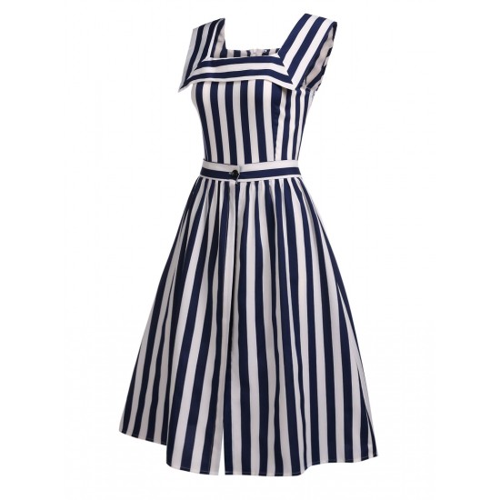 Navy  Stripes Sailor Romper & Skirt