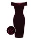 Wine Red  Velvet Bodycon Vintage Dress