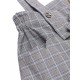 Gray  Plaids Suspender Pants