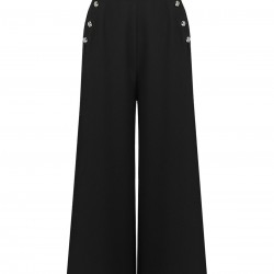 Black  Solid Suspender Pants