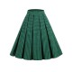 Green  Plaid Swing Panel Skirt