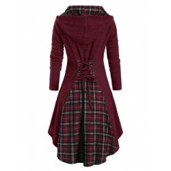 Wine Red  Chenille Horn Button Coat