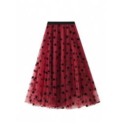  Heart High Waist Swing Skirt