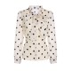 Beige  Polka Dot Bow Blouse