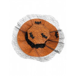 Orange  Halloween Lace Bat Hat