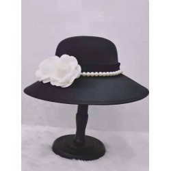 Black Pearls Flowers Solid Hat