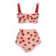 Plus Size  Lace Strawberry Cami Tankini Set