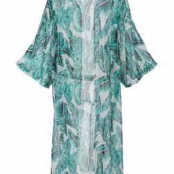 Green  Chiffon Floral Cover Up