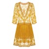 Yellow  Lace Crochet Cutout Cover Up